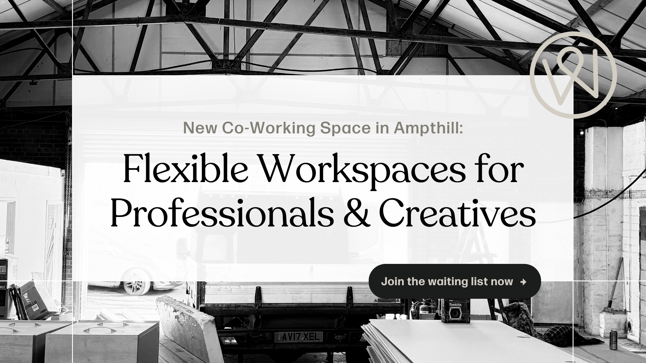 Image of a modern co-working space featuring flexible work areas designed for professionals and creatives in Ampthill.