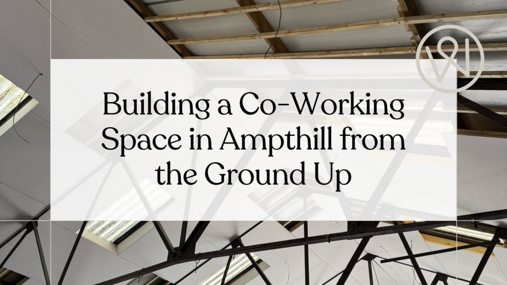 Construction of a new co-working space in Ampthill, showcasing the building process from the ground up.